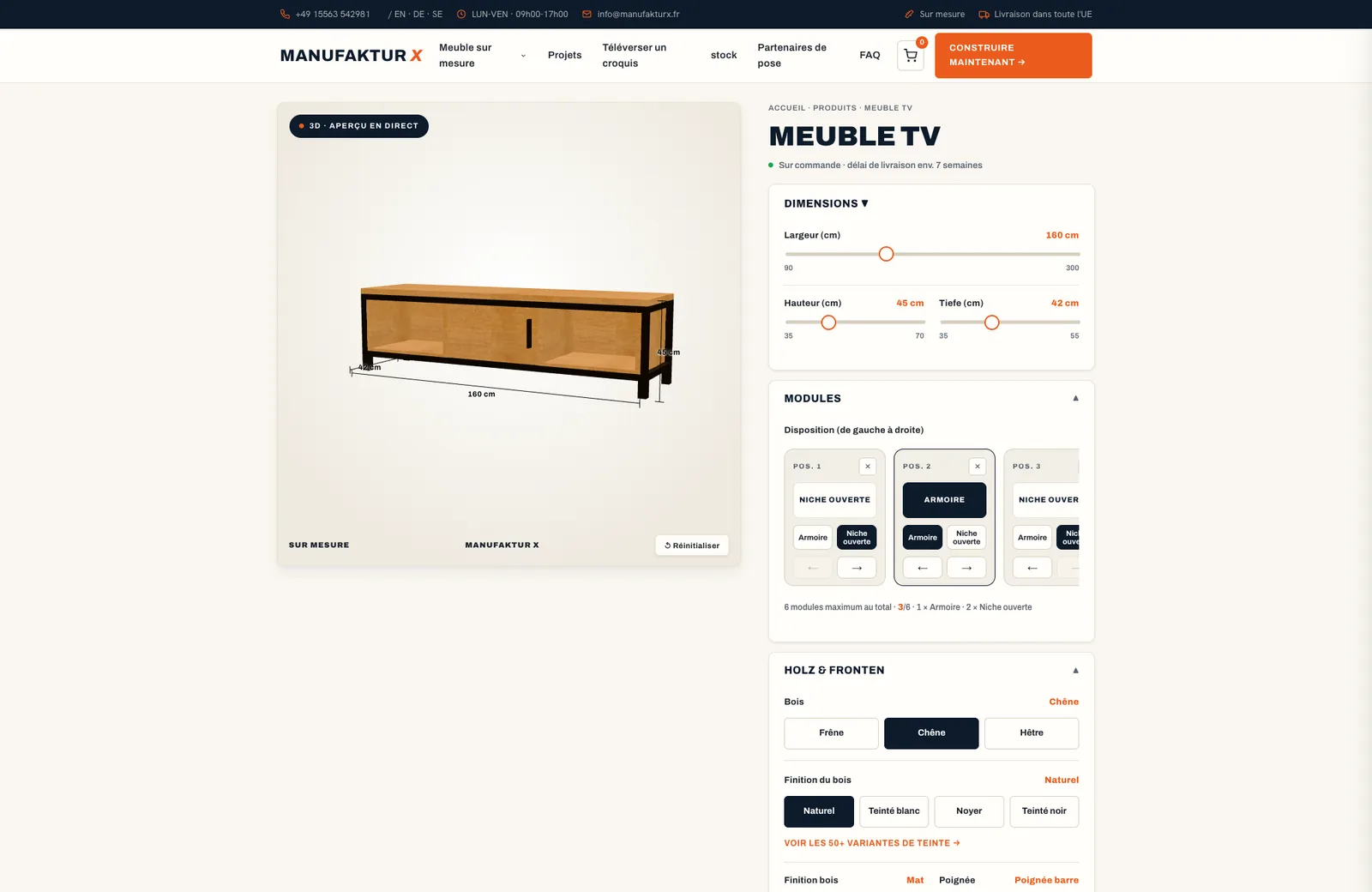 Meuble TV - 3D-configurateur, Manufaktur X